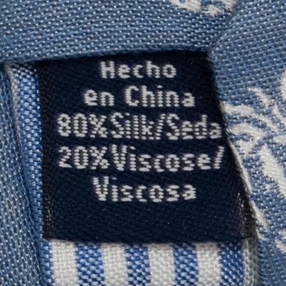 Crown & Ivy Blue Silk Blend Spring Crab Print Necktie Neck Tie - Picture 4 of 7